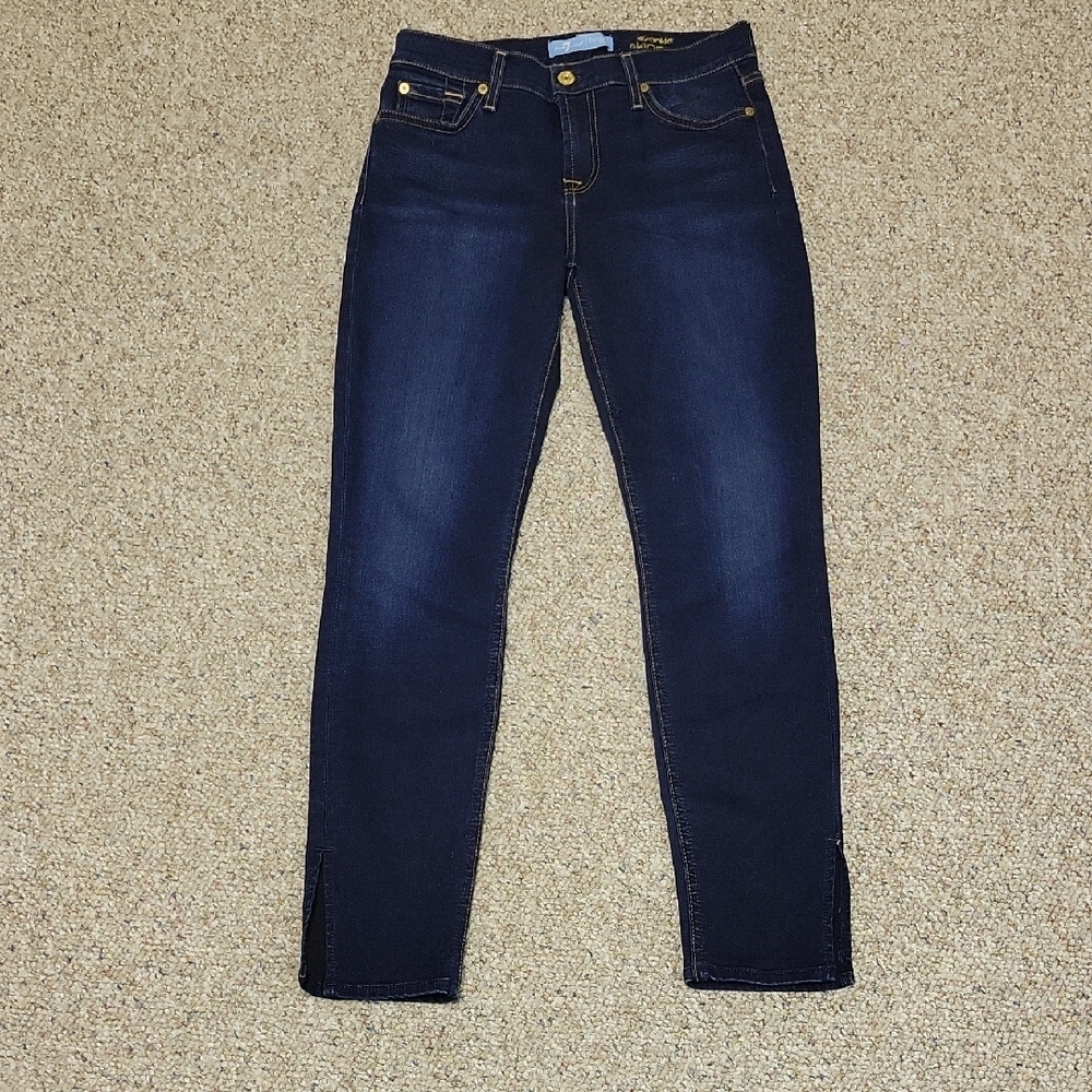 7 For All Mankind Dark Blue Ankle Skinny B (Air) Jeans, Women's 26 - Picture 4 of 9